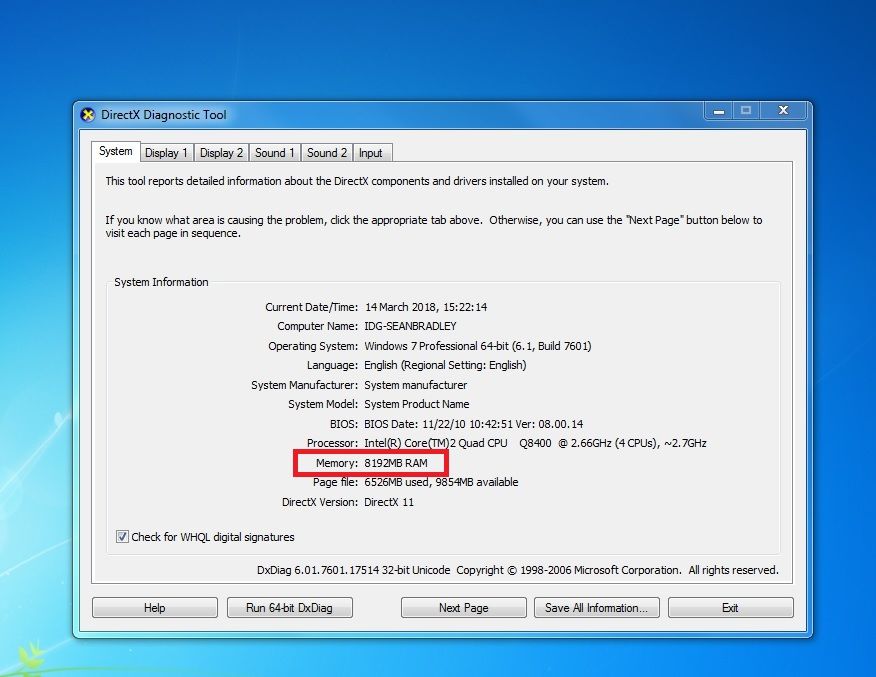 How to check what ram i on sale have windows 10