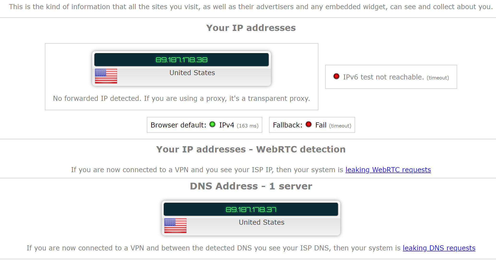 You are now connected. Singapore net Test. You detected.