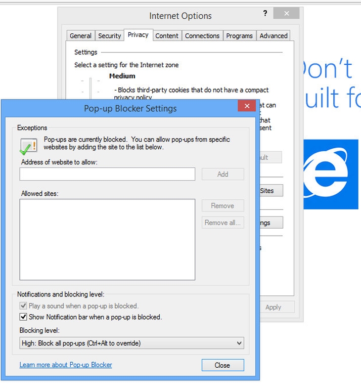 forgænger Middelhavet tromme How to block pop ups in Windows - Tech Advisor