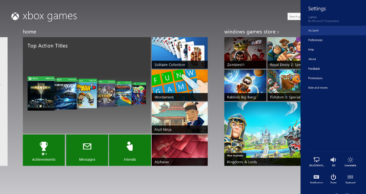 How to sign out of Xbox Games app in Windows 8 - 99