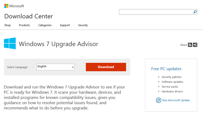 Microsoft windows 7 upgrade advisor что это