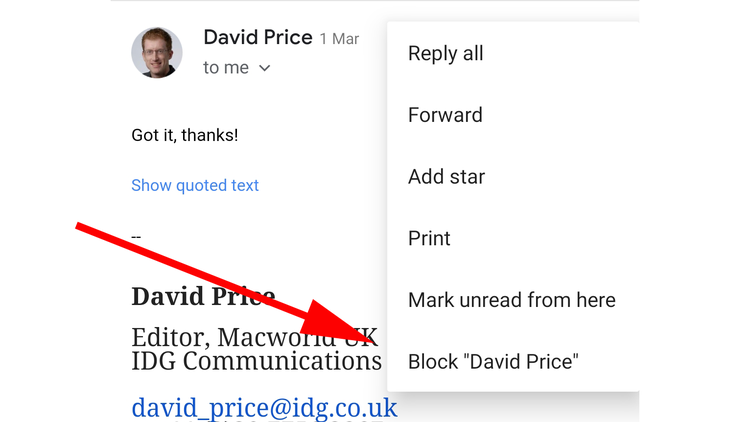 how to block emails