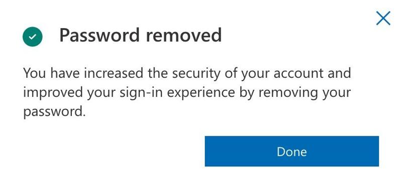 Remove Microsoft account password