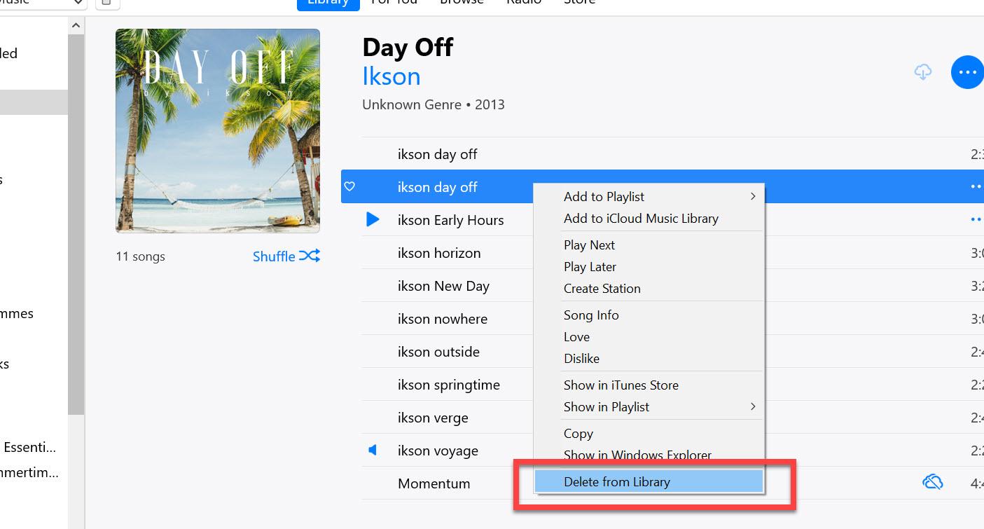 8. Remove ringtone from library