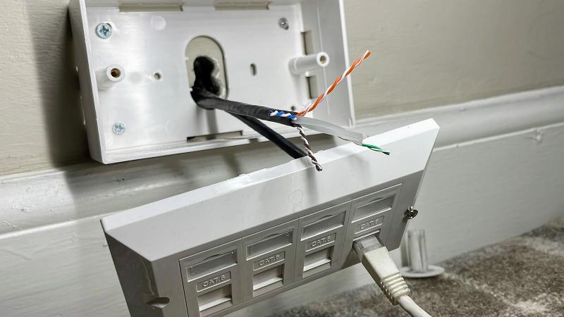 Outdoor ethernet cable with faceplates