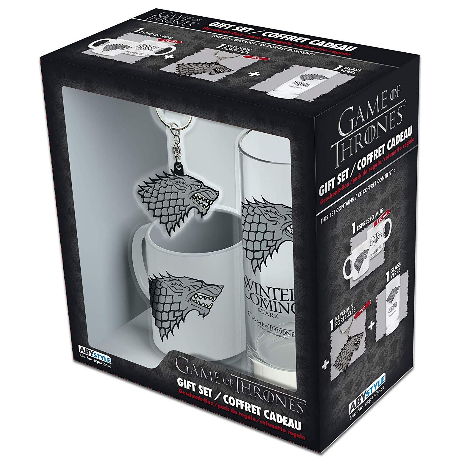 Pack Stark Taza + Llavero + Vaso de Juego de Tronos